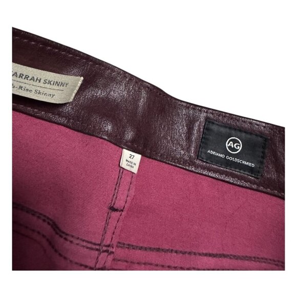 AG ADRIANO GOLDSCHMIED Genuine LAMB LEATHER Skinny Casual Pants Womens Medium - Picture 7 of 7